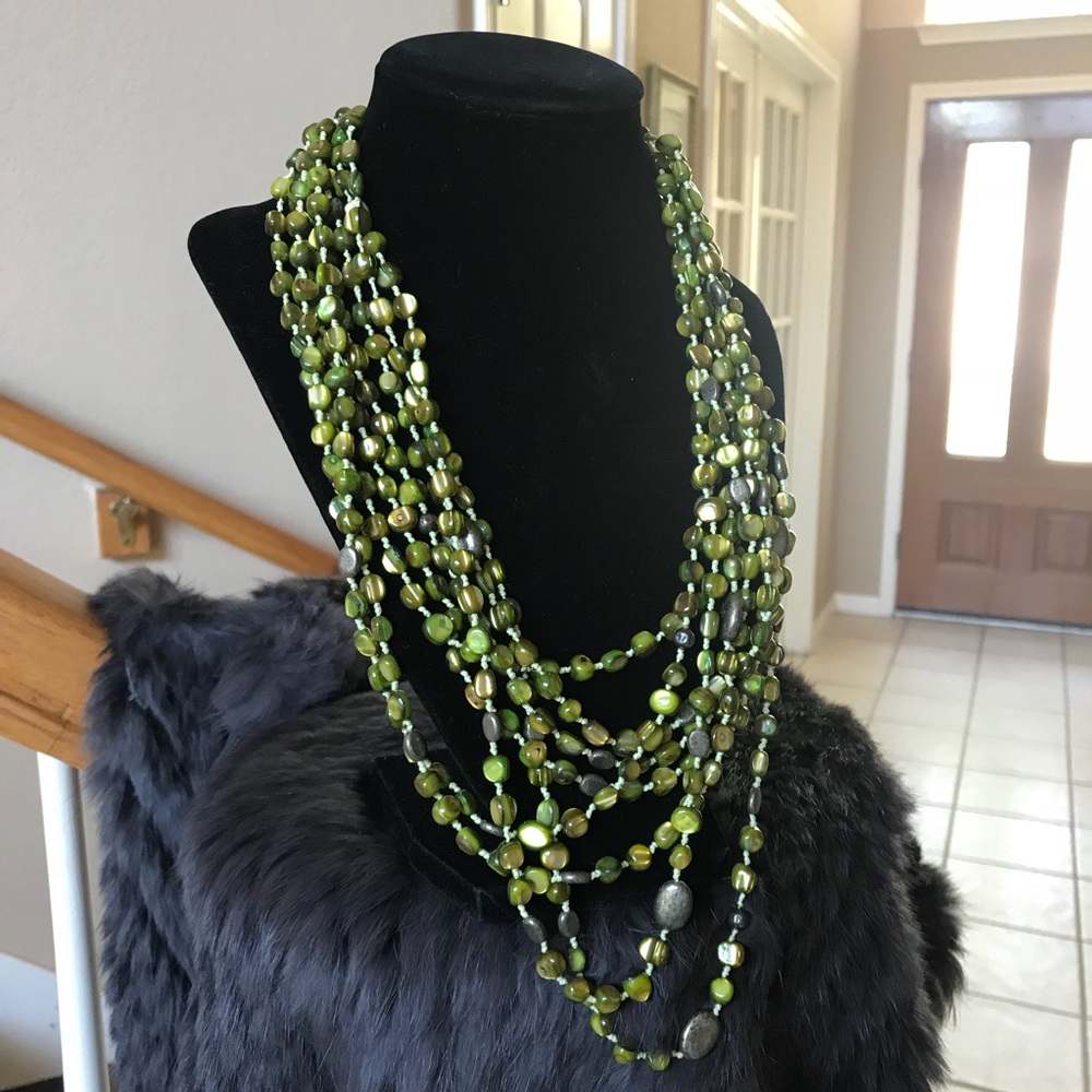 Silpada Green Multi-Strand 13” Statement Necklace
